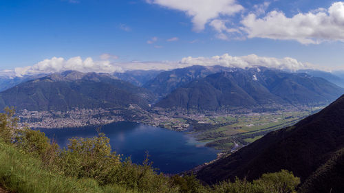 Scenic view of mountains against sky