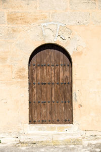 Closed door of building