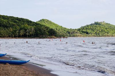 Scenic view of beach against sky