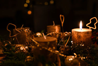 Close-up of illuminated christmas lights