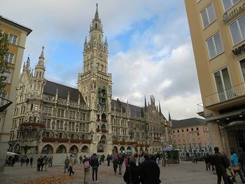 Tourists in front of historical building