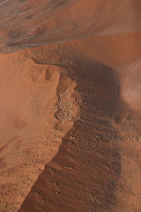 High angle view of sand dune in desert