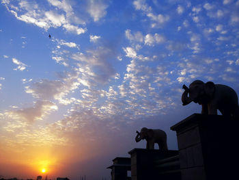 Low angle view of sky at sunset