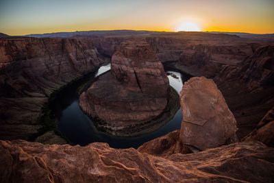 Rock formations at sunset