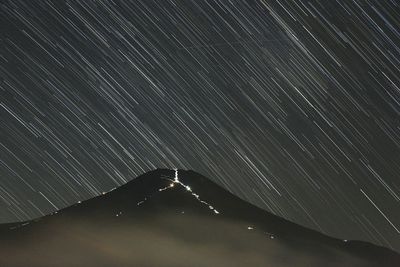 Mountain peak at night