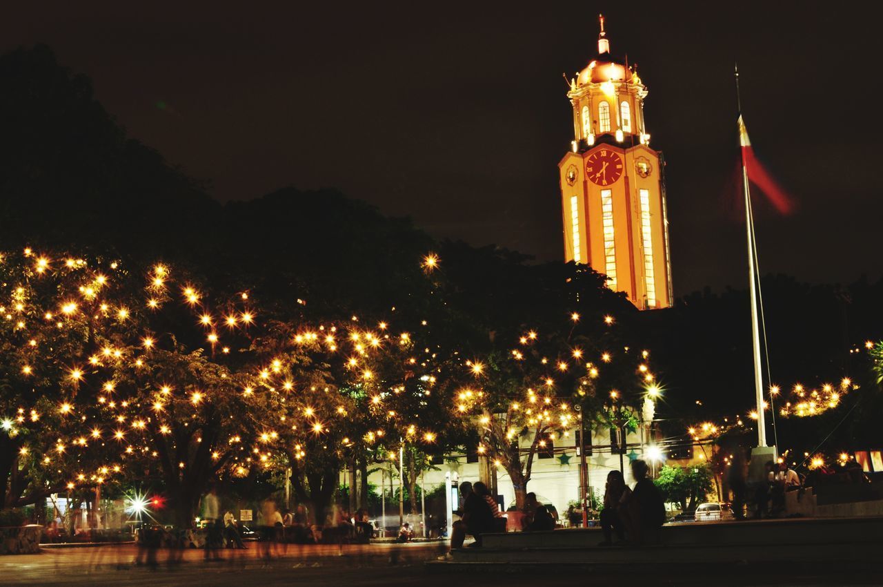 ILLUMINATED BUILDING AT NIGHT