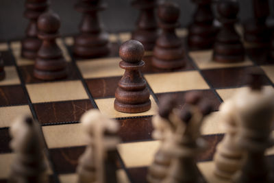 Close-up of chess board