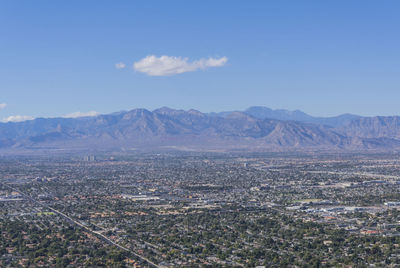 Scenic view of landscape and mountains against sky