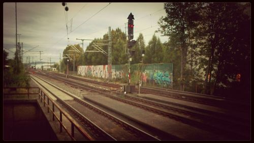 Train at railroad station platform