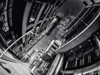 Low angle view of modern building against sky