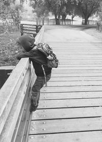 Close-up of wooden boardwalk