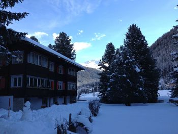Scenic view of snow covered field