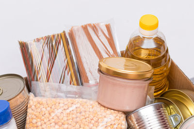 High angle view of food on table