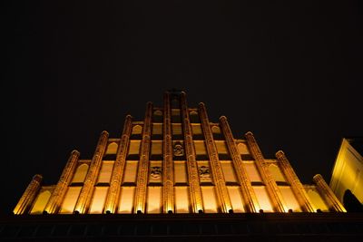 Low angle view of illuminated building