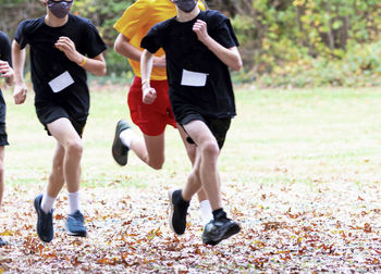 Low section of man running