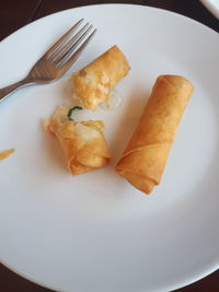 High angle view of meal served in plate