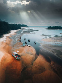 Scenic view of beach against sky