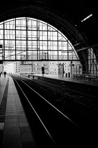 Railroad station platform against sky