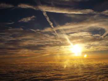 Scenic view of sunset over sea