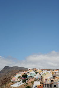 High angle view of townscape against sky