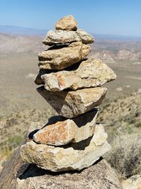 Stack of stones on rock