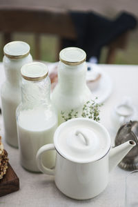 Close-up of tea cup on table