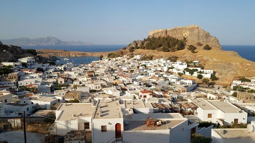 High angle shot of townscape