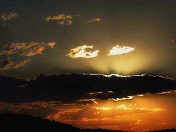 Low angle view of sky during sunset