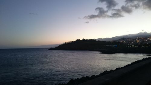 View of calm beach against sky