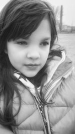 Close-up portrait of smiling girl