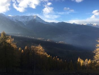 Scenic view of mountains against sky