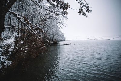 Scenic view of river against clear sky