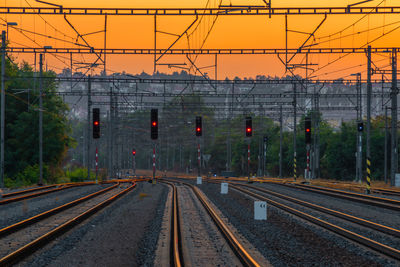 Railroad tracks against sky