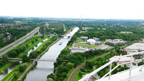 High angle shot of cityscape