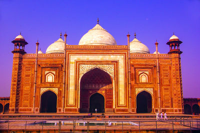 View of taj mahal historical building against clear sky