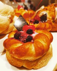 Close-up of dessert in plate
