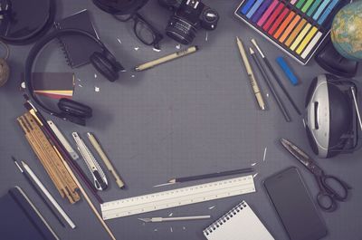 Directly above shot of pencils