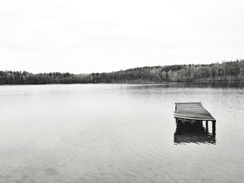 Scenic view of lake against clear sky