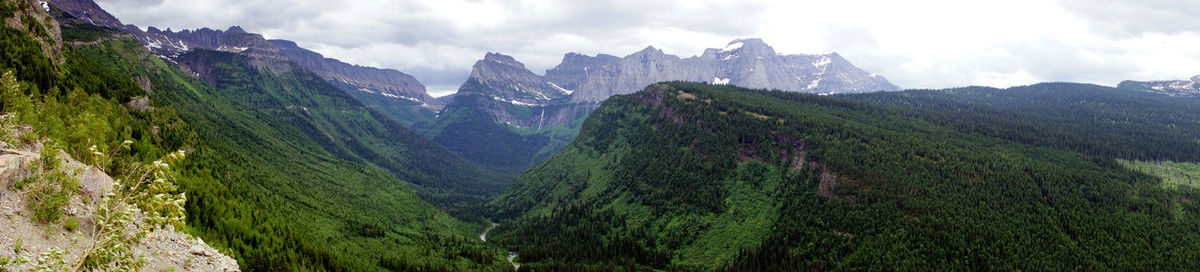 Panoramic view of mountains against sky