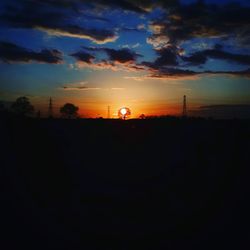 Silhouette of landscape at sunset