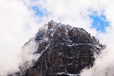 Low angle view of mountains against sky