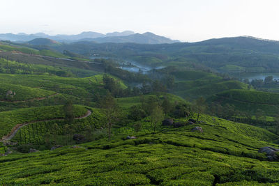 High angle view of landscape against sky