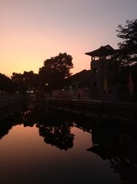 Reflection of buildings in water