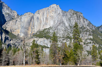 Scenic view of mountains against clear sky