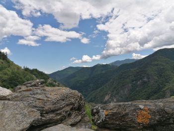 Scenic view of mountains against sky