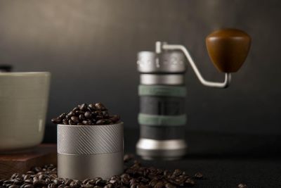 Close-up of coffee cup on table