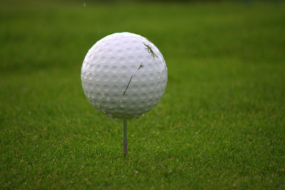 Close-up of ball on field