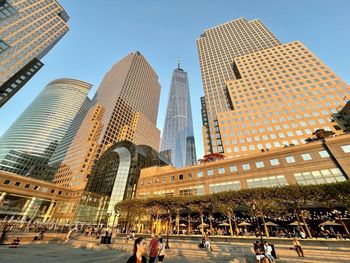 Low angle view of buildings in city