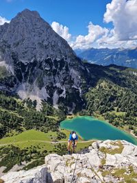 Climbing in magnificent alps