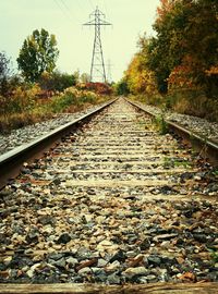 Railroad track at night